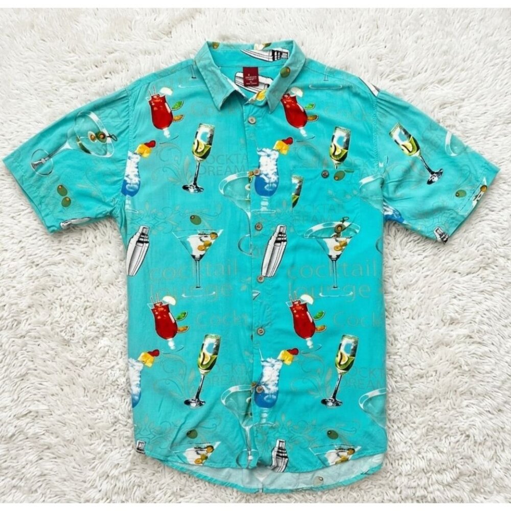 Mens Cocktail Martinis Mixed Drink Bar Luau (XL) Teal Turquoise